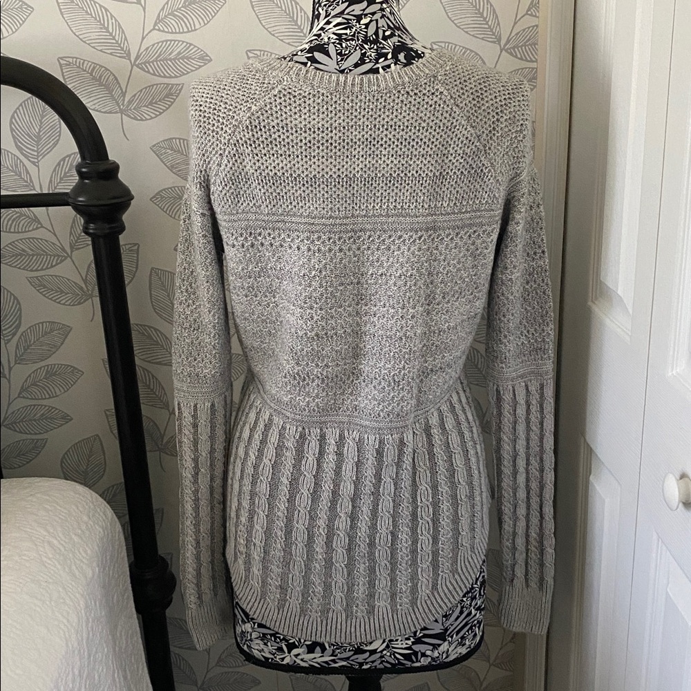 Athleta Borealis Cable Knit Wool Blend Sweater in gray - Picture 4 of 9